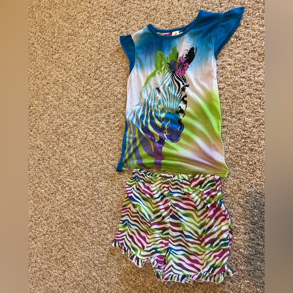 Girls zebra pj set L (10/12)